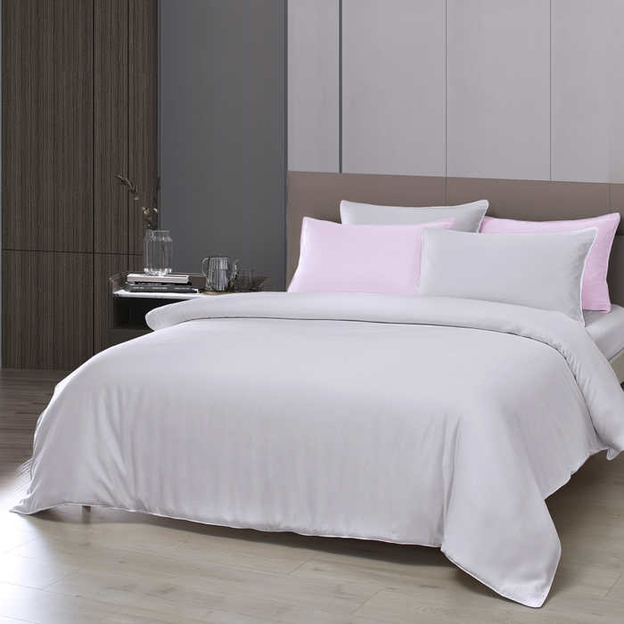 Tencel Dobby 1600TC Fitted Sheet Set | Bedset | TD2254 Silver