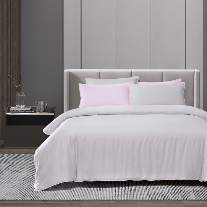 Tencel Dobby 1600TC Fitted Sheet Set | Bedset | TD2254 Silver