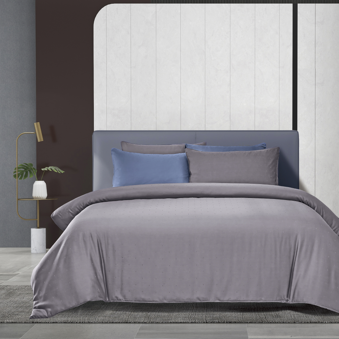 Tencel Dobby 1600TC Fitted Sheet Set | Bedset | TD2258 Gull Grey