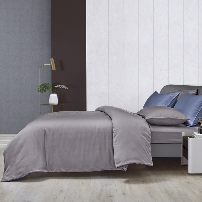 Tencel Dobby 1600TC Fitted Sheet Set | Bedset | TD2258 Gull Grey