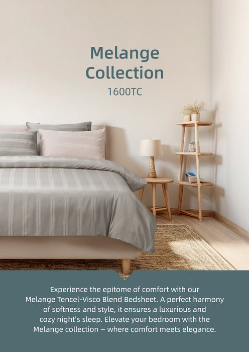 Melange Blend Tencel Visco 1600TC Dobby Bedsheet | Bedset | ME2371