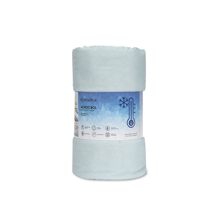Aerocool Reversible Cooling Blanket | Sky Blue & Grey