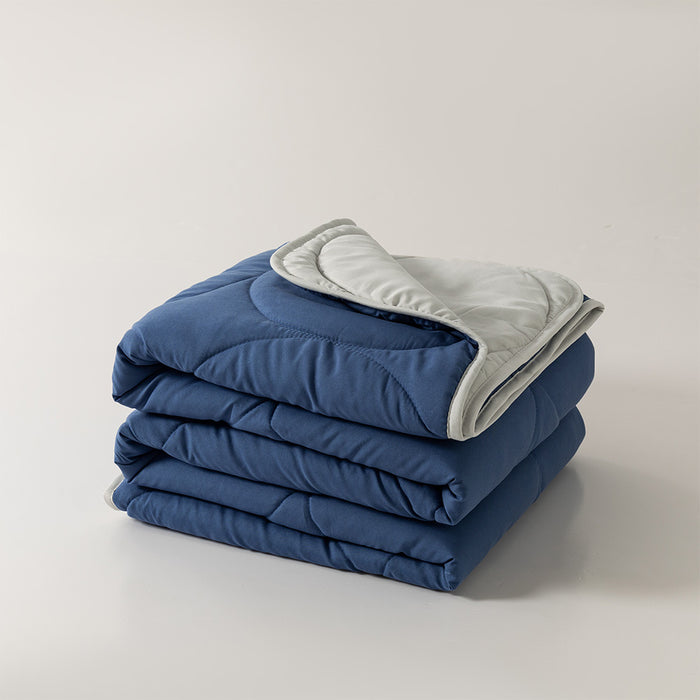 Essential Reversible Airdown Blanket (Light Grey & Blue)