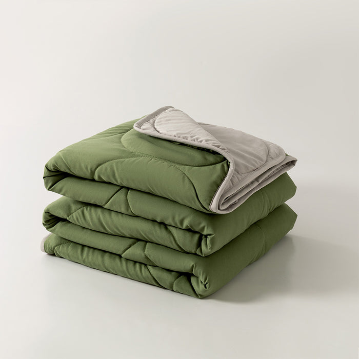 Essential Reversible Airdown Blanket (Green & Grey)