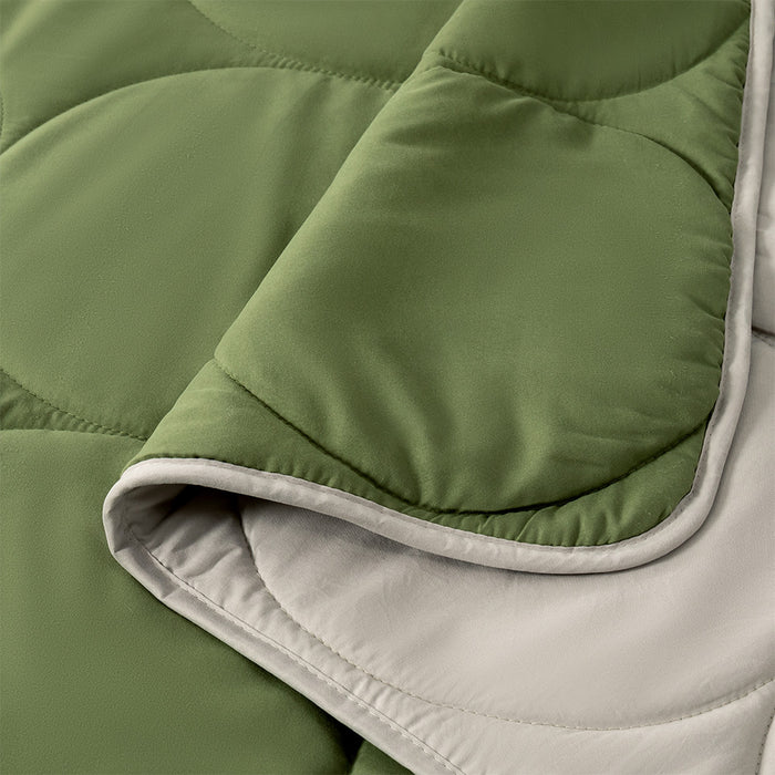 Essential Reversible Airdown Blanket (Green & Grey)