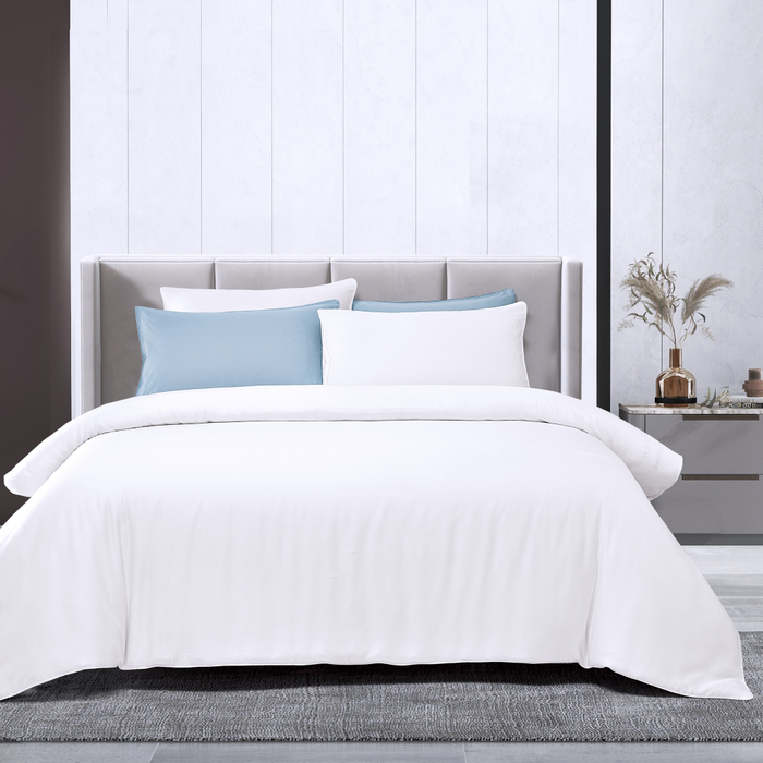 Tencel Dobby 1600TC Fitted Sheet Set | Bedset | TD2253 White