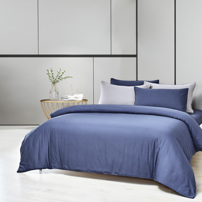 Tencel Dobby 1600TC Fitted Sheet Set | Bedset | TD2257 Blue Dawn