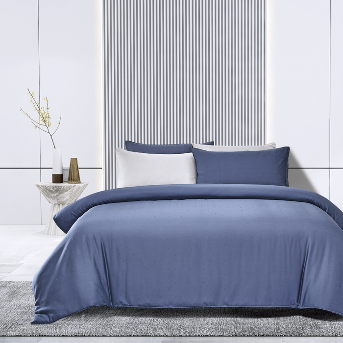 Tencel Dobby 1600TC Fitted Sheet Set | Bedset | TD2257 Blue Dawn