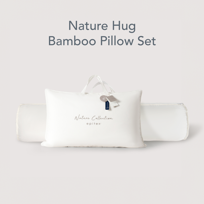 (BAMBOO SPECIAL) Nature Collection Bamboo Pillow 1600G + GWP Nature Collection Bamboo Bolster 1600g