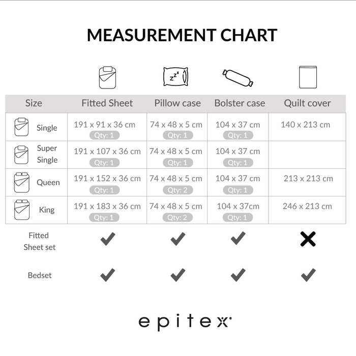 Measurement Chart Gold Bedset