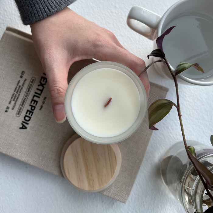 Soy Wood Wick Candle | Glass Jar with wooden lid