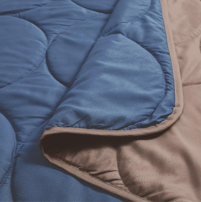Epitex Air Down Blanket Reversible Solid Moon Blue / Bark