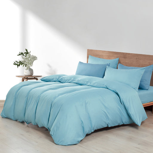 Silkyluxe 1000TC Grey Blue Solid Color Fitted Sheet Set | Bedset - Epitex